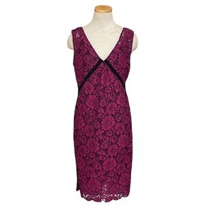 Plenty by Tracy Reese Dress NWT Sleeveless Lace V-Neck Plum Black Floral Size 4